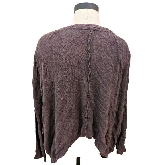 Free People Boho Sweater Purple OversizedLoose Size S Scoop Neck 3/4 Sleeve. - Picture 2 of 6